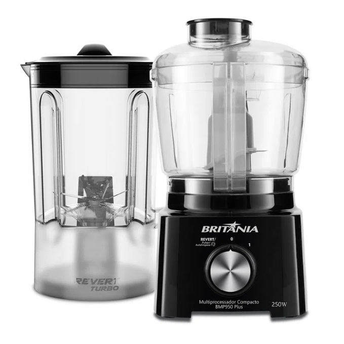 Multiprocessador Compacto Britânia 2 Em 1 Bmp950 Plus Preto 300w