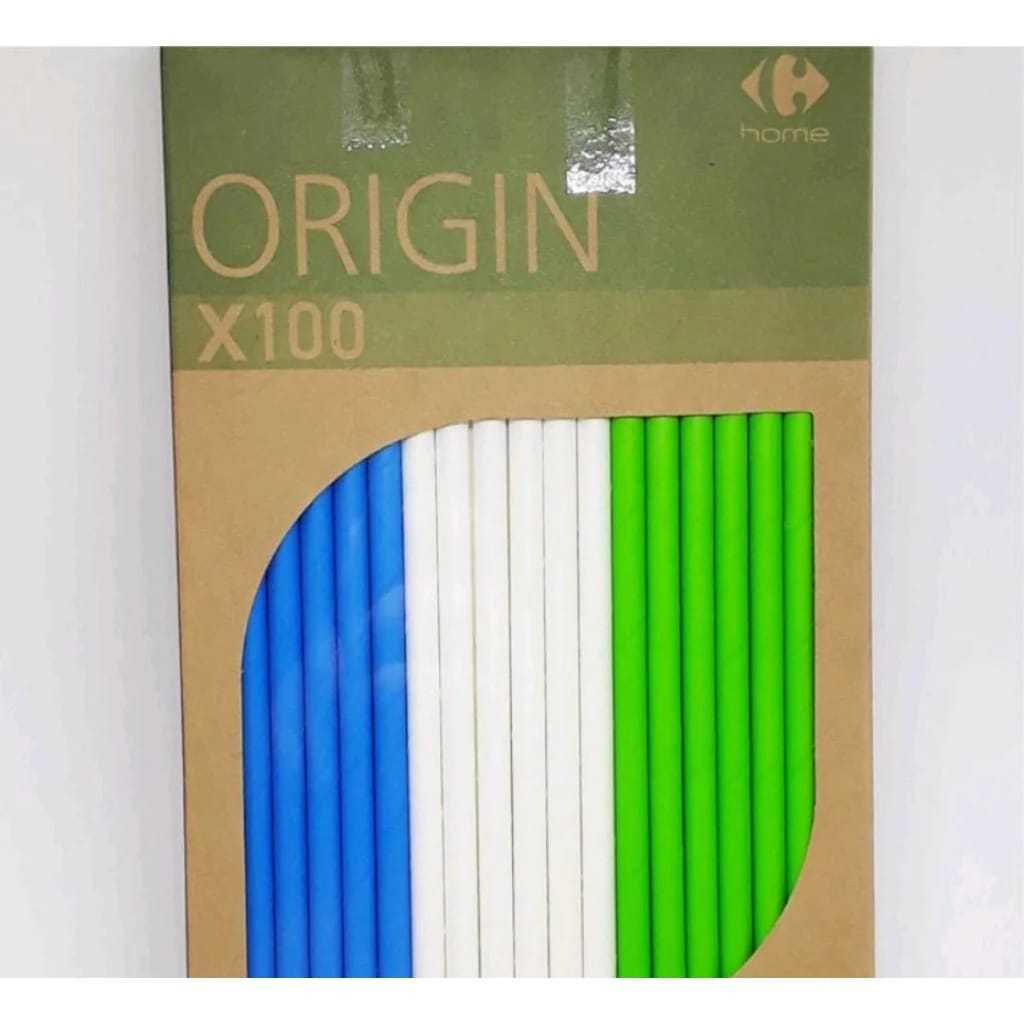 Canudos de Papel Lisos Carrefour c/ 100 unidades