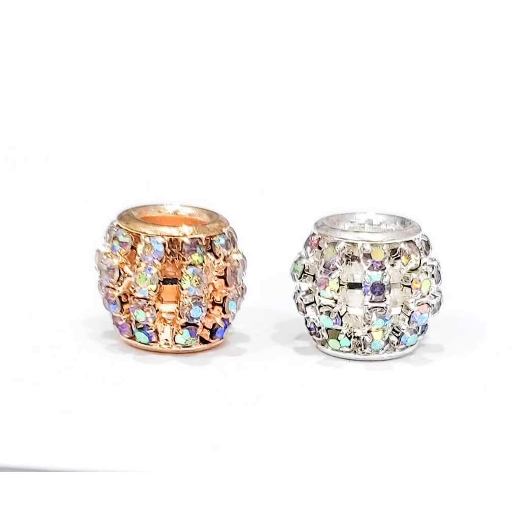 Entremeio Brilhante Passante Strass Metal 1 Ou 5 Peças 9x11mm Para Guias Terços Colares Bijuterias Artesanato