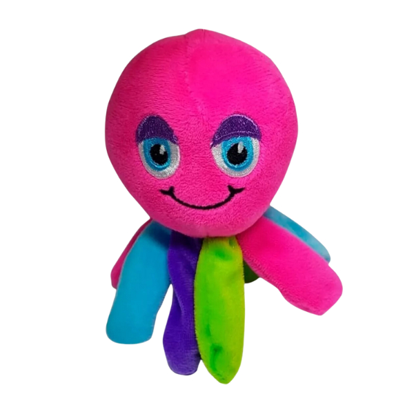 Brinquedo Pet Polvo Colorido Arco íris de Pelúcia para Cães Gato Mordedor com Apito Som