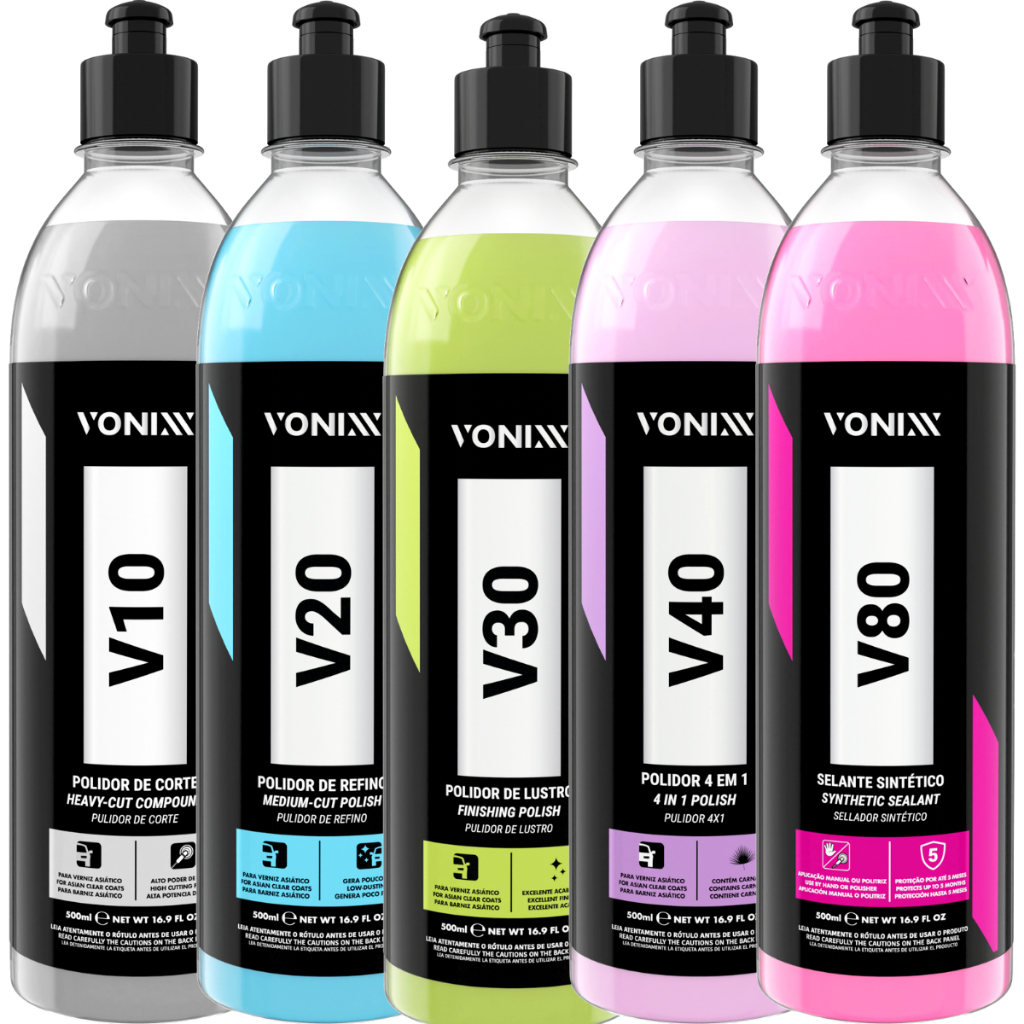 V10 Corte + V20 Refino + V30 Lustro + V40 Em 1 + V80 Vonixx