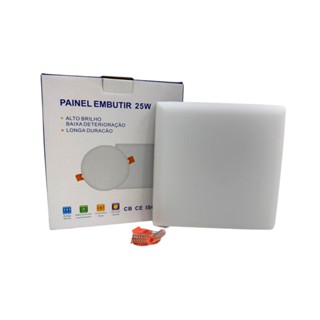 KIT 3 Plafon Led Borda Infinita 25W Embutir Quadrado Frio 6500k ou Neutro 4000k 17CM