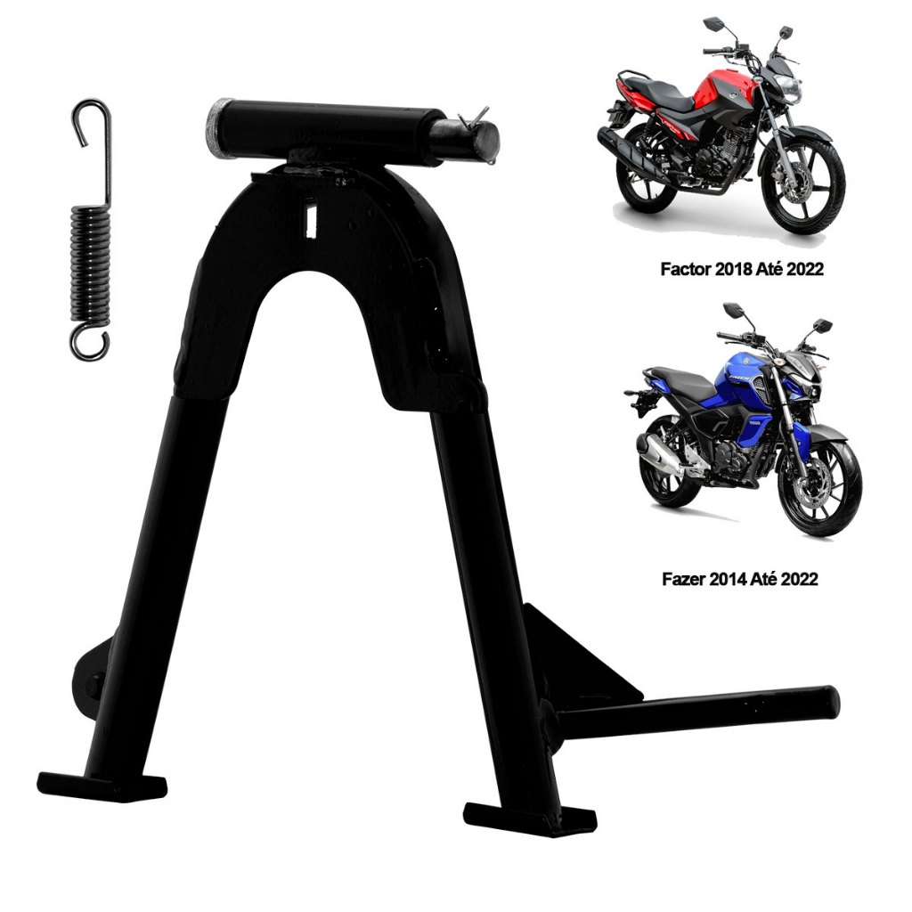Cavalete Central Moto Fazer 150 2014 À 2022 / Factor 150 2018 À 2022 Com Pino E Mola Cromo Forte