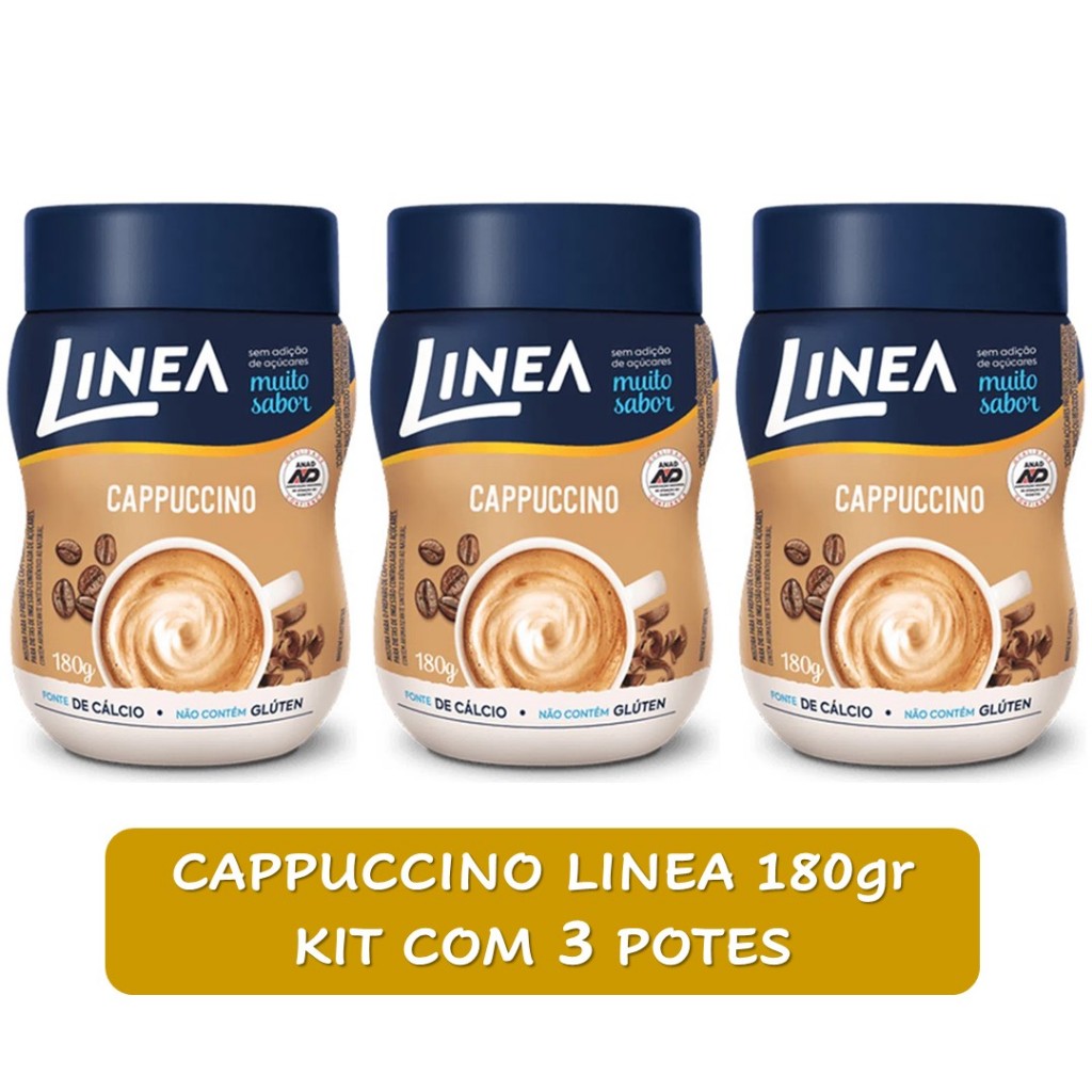 Cappuccino em pó Linea 180g - kit c/ 3 unds