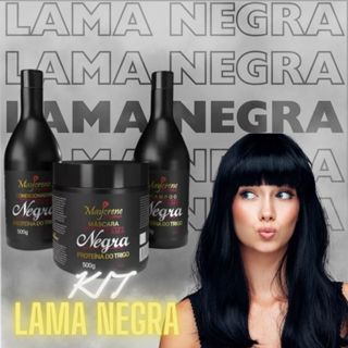 Kit Capilar Tonalizante Matizador Para Cabelos Pretos Lama Negra