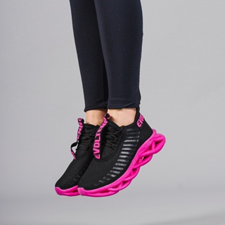Tênis Esportivo Feminino Academia Treino Crosfit Ajuste Cadarço Pink Varias Cores Tendência Promoção em Oferta na Shopee