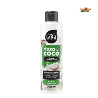 Condicionador Nata de Coco 300ml Nutre Hidrata Restaura Gota Dourada em Oferta na Shopee