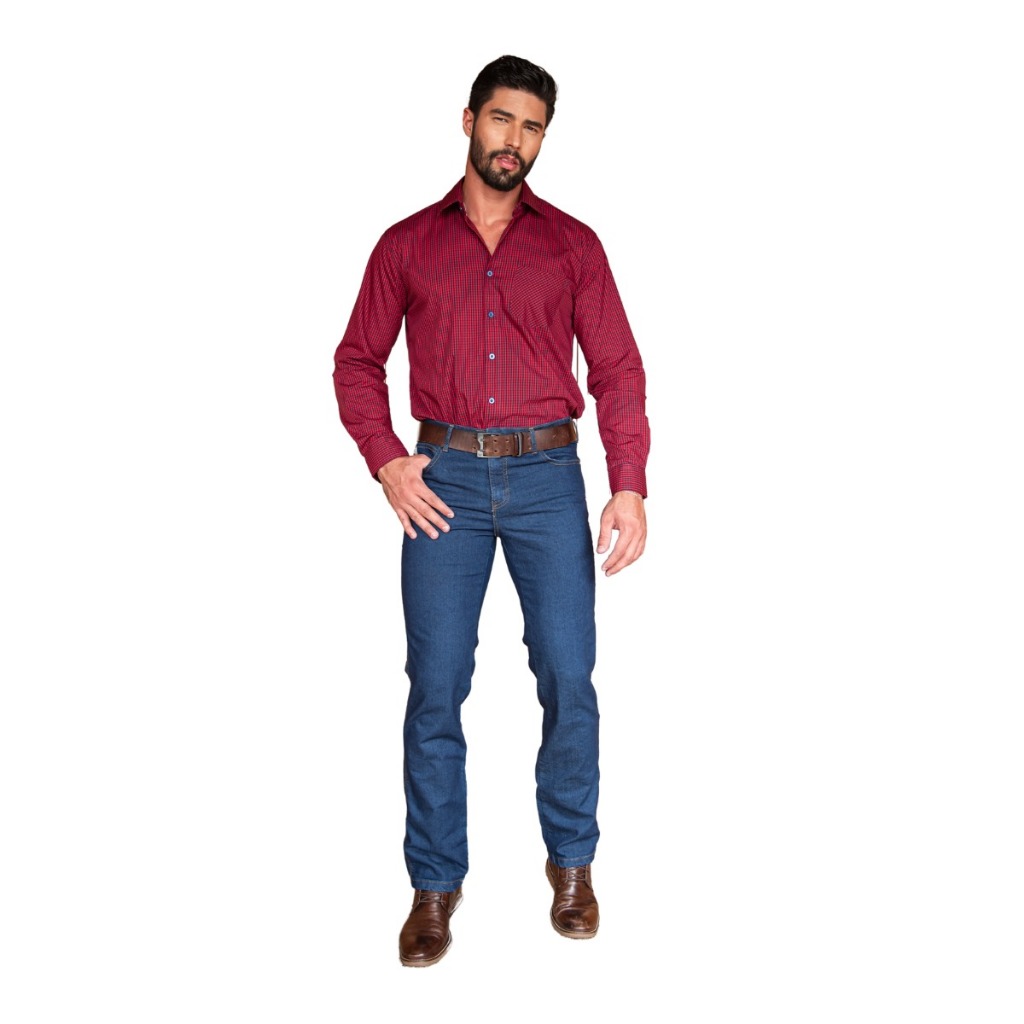 Calça Jeans Masculina Country Rodeio Cowboy Tradicional Reta