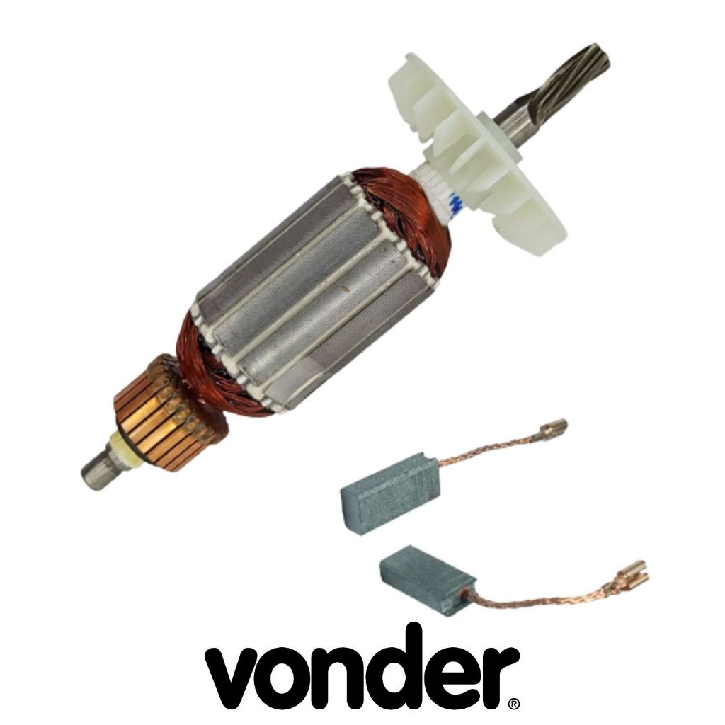 Induzido 220V + Escovas de Carvão P/ Martelete MPV620 Vonder