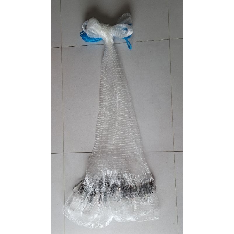 Tarrafa de pesca 21 metros de roda/ malha 12 mm entre nó - 2.4 cm esticada / fio 0.25