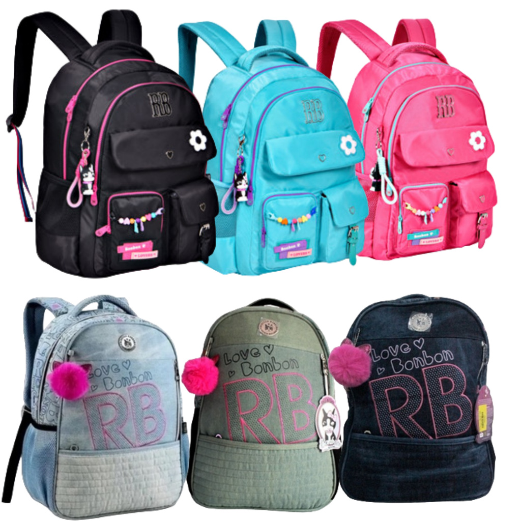 MOCHILA DE COSTAS BOLSO ANTIFURTO REBECCA BONBON COLLEGE COLOR POP RB24106/ MOCHILA 2 ALÇAS FEM. REBECCA BONBON RB3165