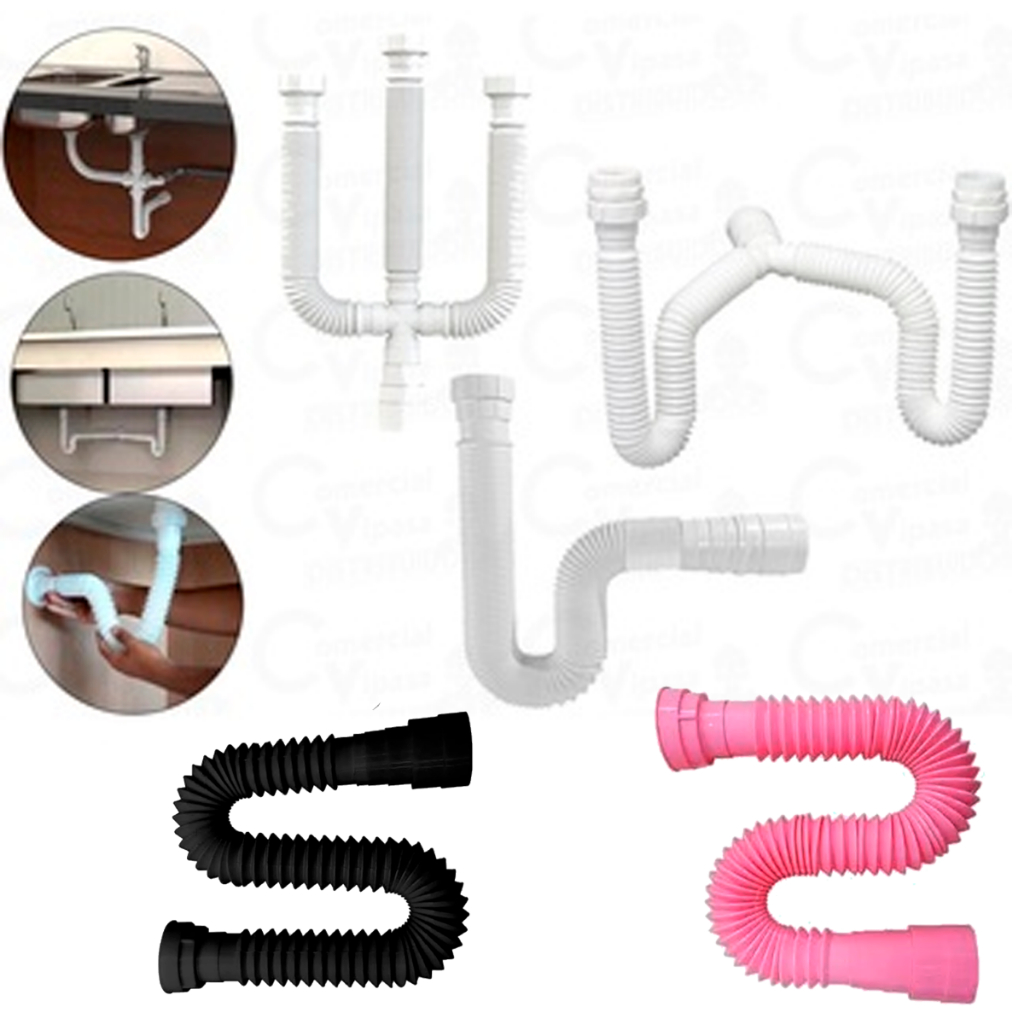 Tubo Sifão Sanfonado Simples Duplo Triplo Multiuso Cores A Escolha Pia Cozinha Banheiro em Oferta na Shopee