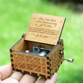 Caixa de musica manivela presente namorada casamento dia dos namorados fim de ano esposa esposo para meu amor caixinha