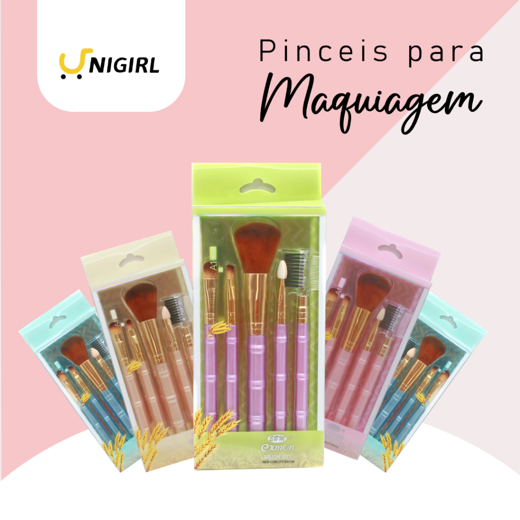 3 Kits com 15 Pínceis De Maquiagem Beauty Brush Para Sombra  4-d / Cílios / Sobrancelha Maquiagem Beauty Brush Set Cabos Rígidos E Cerdas Macias