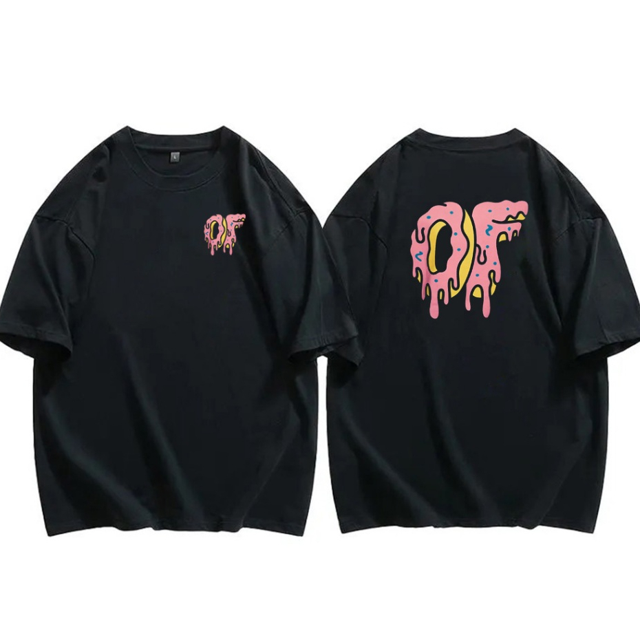 Camiseta OVERSIZED estampada blusa camisa Streetwear em algodão 30.1 modelo OF Donut Premium OVERSIZED