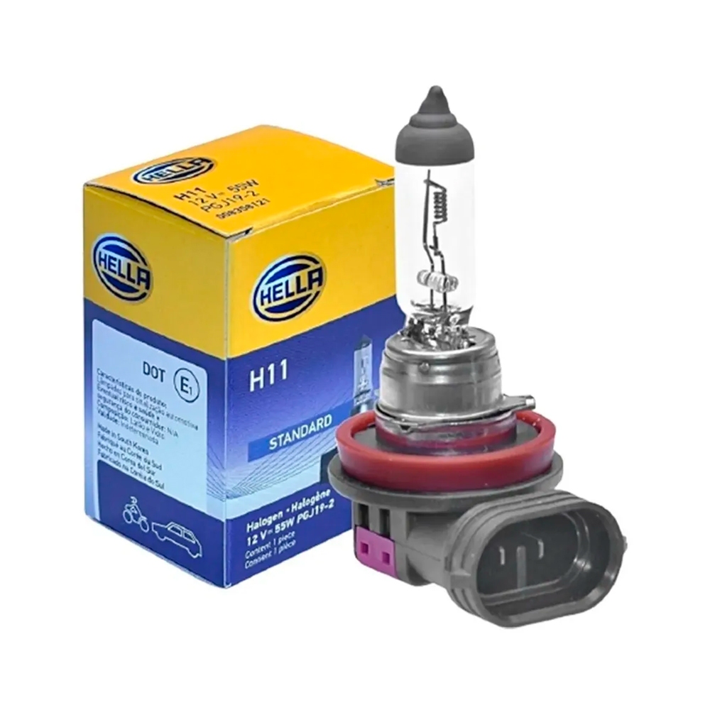 Lâmpada Automotiva HELLA Halógena H11 55W PGJ19-2 H11 em Oferta na Shopee
