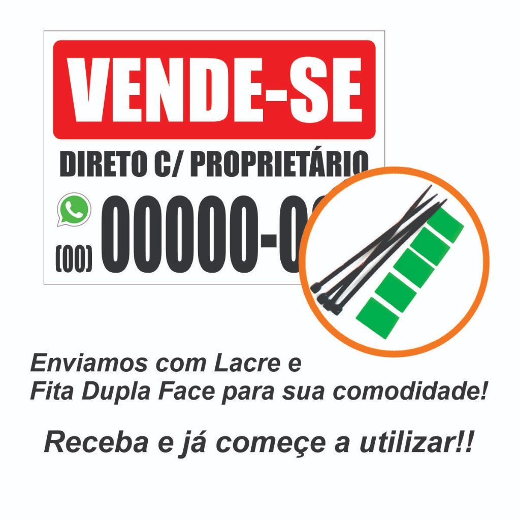 Placa Vende-se ou Aluga-se Personalizadal - Imóvel Terreno Casa Apartamento Produtos - Proprietário em Oferta na Shopee