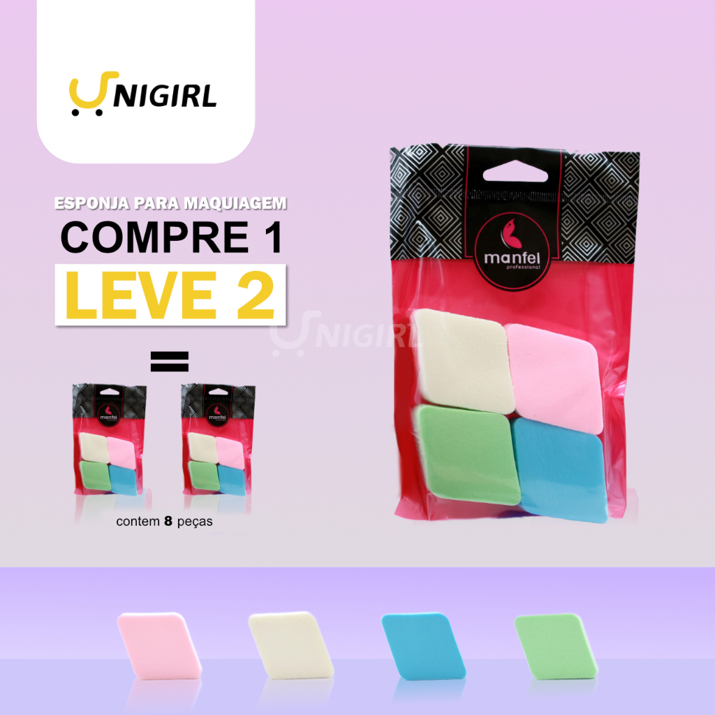 3 kits com 12 pcs Esponja para Maquiagem Make Acabamento diversos modelos Base Corretivo
