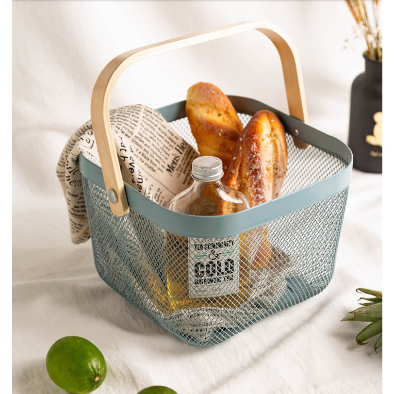 Cesto Fruteira Organizadora Cesta Telada Fruteira Organizadora Decorativa Multiuso Quadrad...