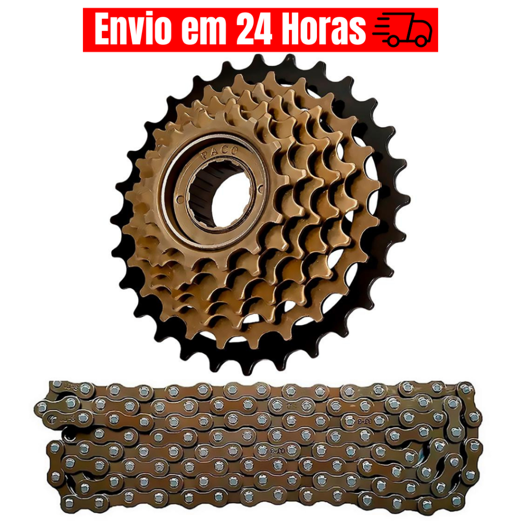 Catraca Roda Livre 7 Velocidades 14/28 Dentes Bike Corrente Fina 21 Marchas 116 Elos 1/2x3/32 Bicicleta