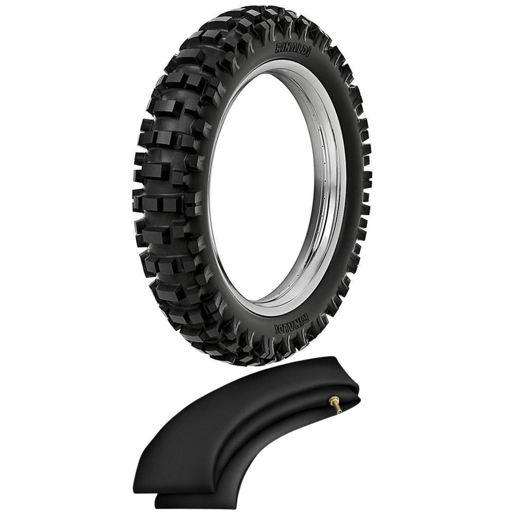 Kit Pneu Trilha Crf230 100/100-18 Rmx35 Rinaldi + Camara