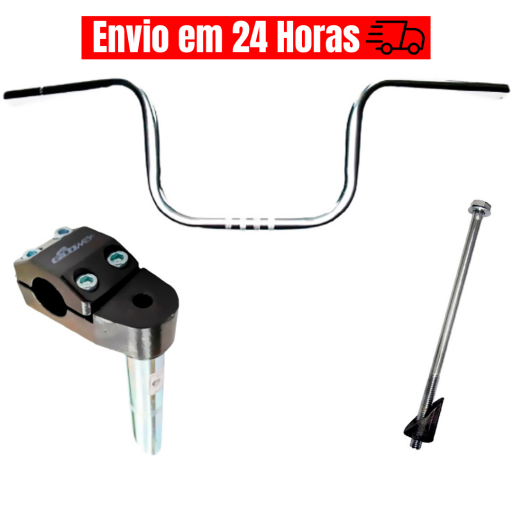 Guidão Modelo de Moto Aço Cromado Preto Alto Titan CG150 Bike Mesa Suporte Bmx Cross Bicicleta Caneta Expander