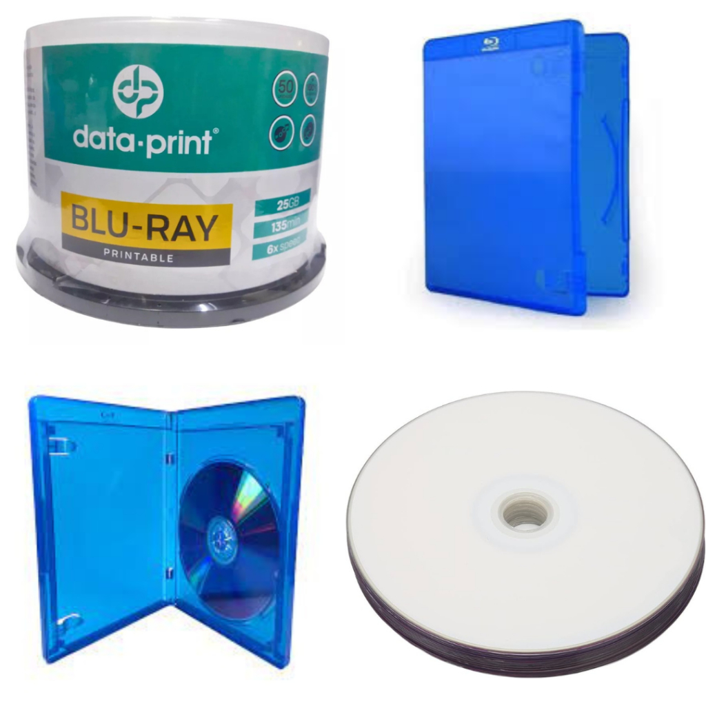 5 Midia Virgem Bluray Bd-r Printable Impressão 25GB +  Case Blu-ray Azul Colecionador