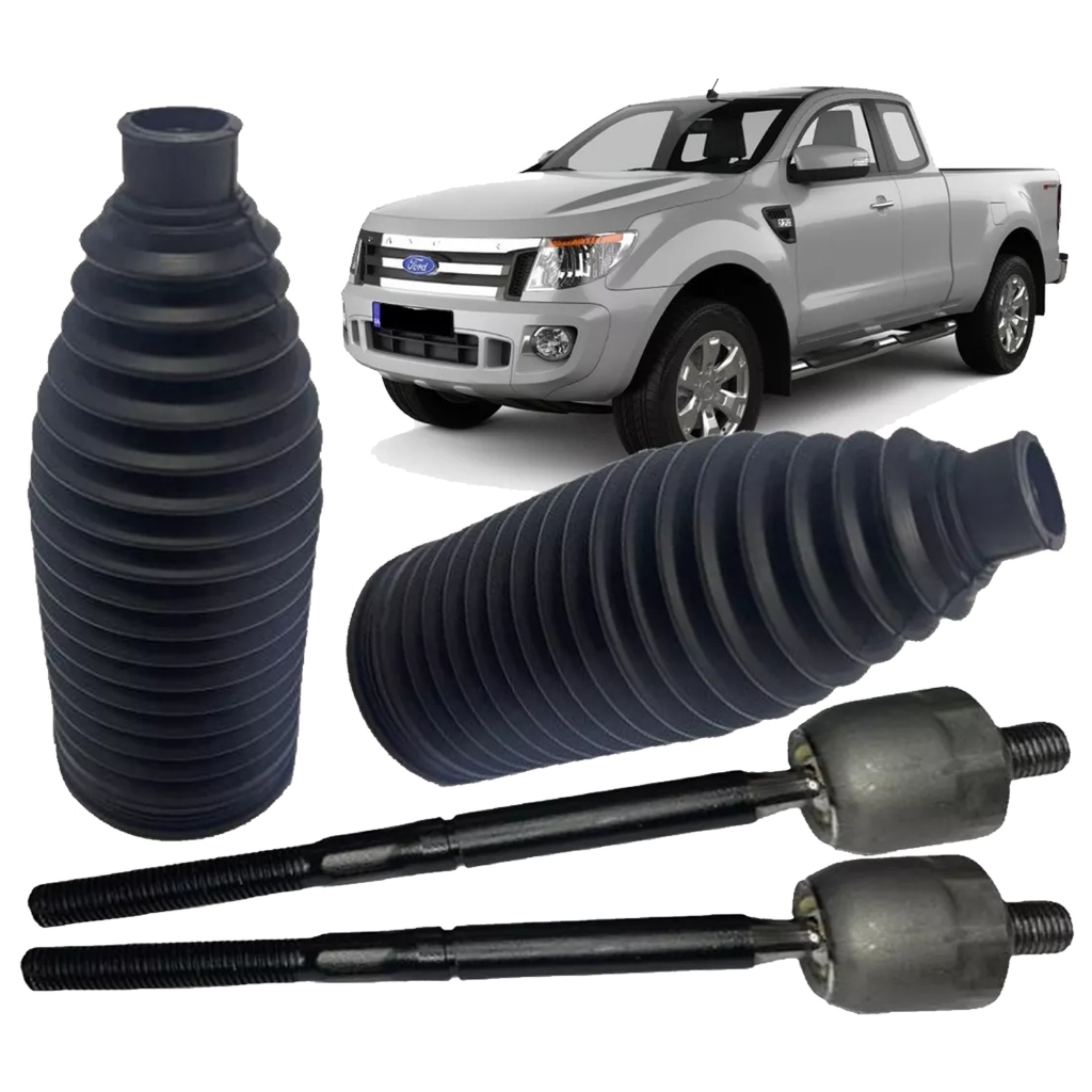 Barra Braço Axial + Coifa Caixa Direção Mecanica Ford Ranger 2014 2015 2016 2017 2018 2019 A 2020