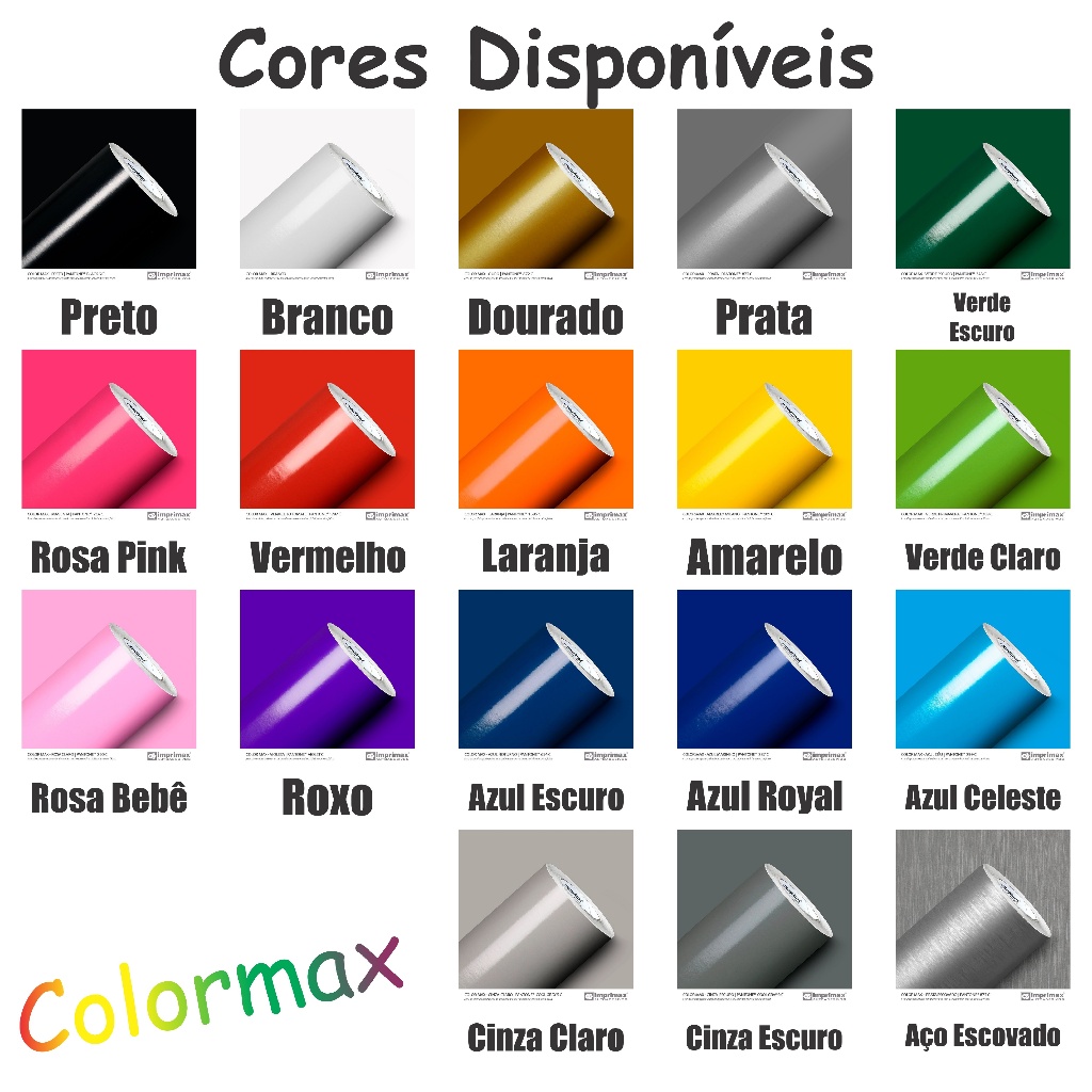 Adesivo Vinil Colormax 25cm Recorte Plotter Silhouette Cricut Foison Cores