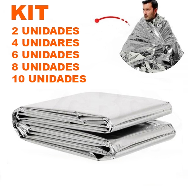 Cobertor Manta Térmica Aluminizado Para Resgate Emergência e Camping - KIT  2UN, 4UN, 6UN, 8UN, 10UN em Oferta na Shopee