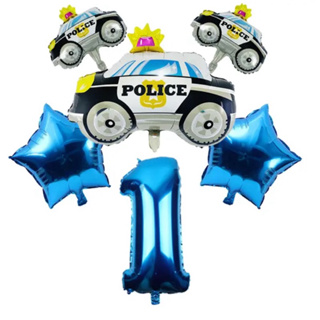 kit C/6 Balões Metalizado Carros De Polícia/Estrela/Decoração Enfeite em Oferta na Shopee
