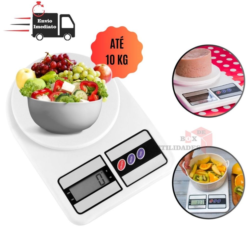 Balança Digital Cozinha Alta Precisão 10kg Balanca Cozinha Fitness Dieta  Regime e Nutrição