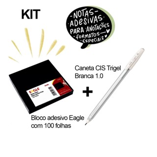 Postit Preto com Caneta Branca em gel