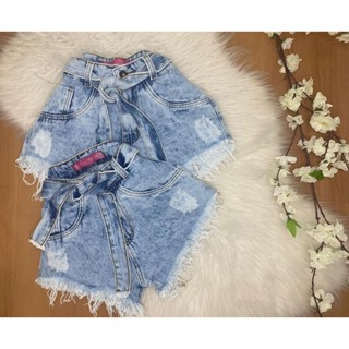 Shorts Jeans Laço Claro