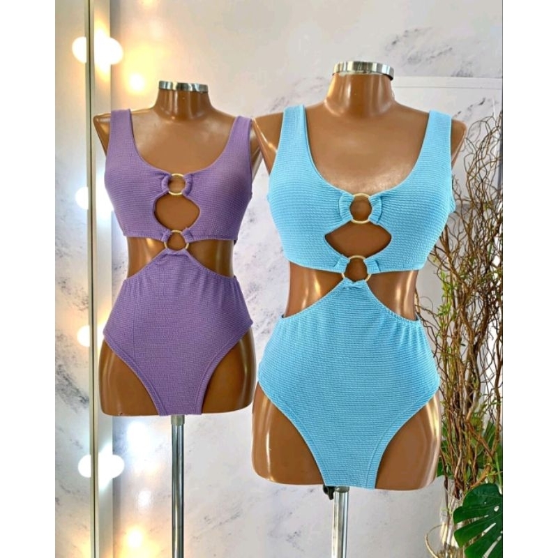 Body Biquíni Maiô 3D Texturizado com Bojo 2 argolas Moda Feminina REF5