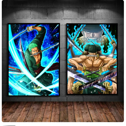 Quadro Decorativo Japonês Clássico Anime Zoro Action Figures para Crianças, Pintura em Casa, Parede para crianças, 1 Pc