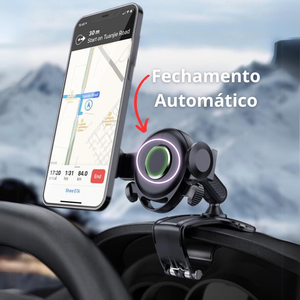 Suporte Para Celular Painel Automotivo Suporte 360° Suporte Com Clip Ótima Qualidade e Custo Benefício