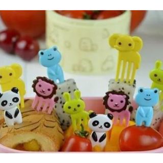 Garfinho Palito Para Fruta Kawaii Petiscos Animais Infantil - 10 UNIDADES em Oferta na Shopee
