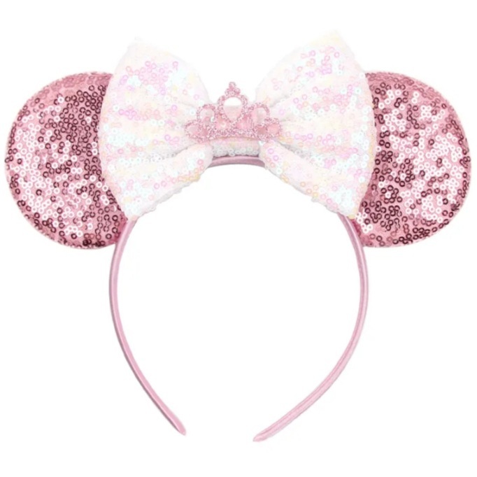 Tiara arco laço coroa minnie orelhas paetê brilho luxo infantil adulto em Oferta na Shopee
