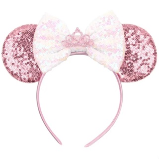 Tiara arco laço coroa minnie orelhas paetê brilho luxo infantil adulto em Oferta na Shopee