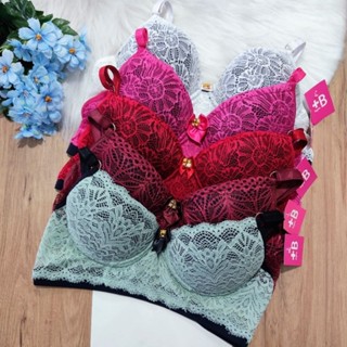 Kit 3 Sutiãs Cores Variadas Com Bojo Rendado Sensual Moda Íntima