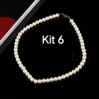 Kit 6 Colar Choker Feminino de Pérolas 8mm