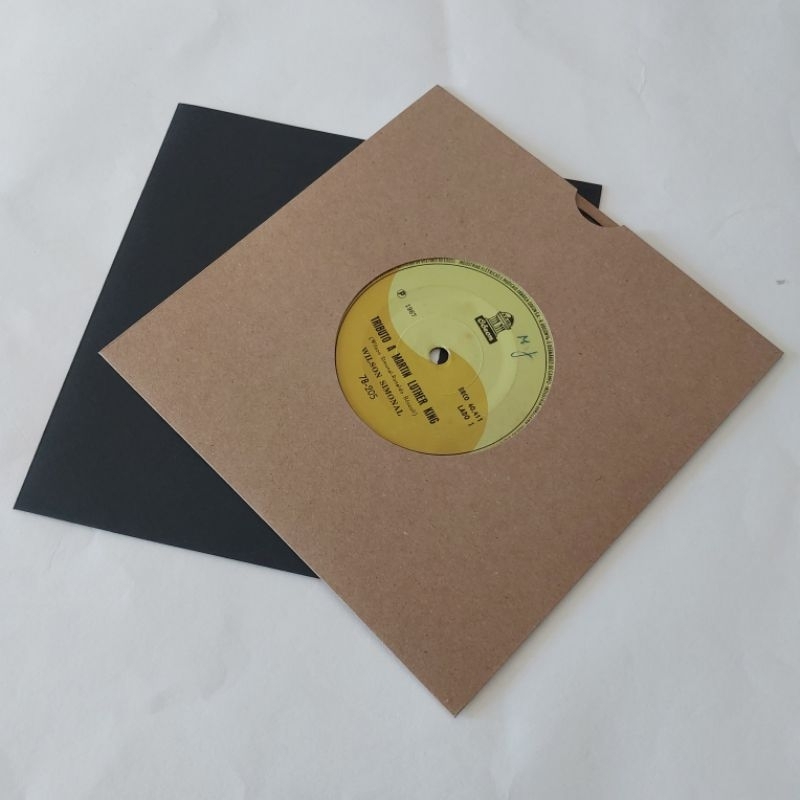 50 Capas p/ Compacto 7" Polegadas Kraft Marrom | Preta | Vermelha - Disco de Vinil