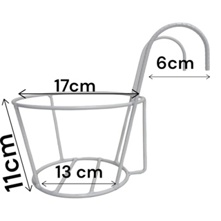 Suporte Para Flores Cestinho Em Ferro Decoração Varanda Sacada Area Livre Branco em Oferta na Shopee