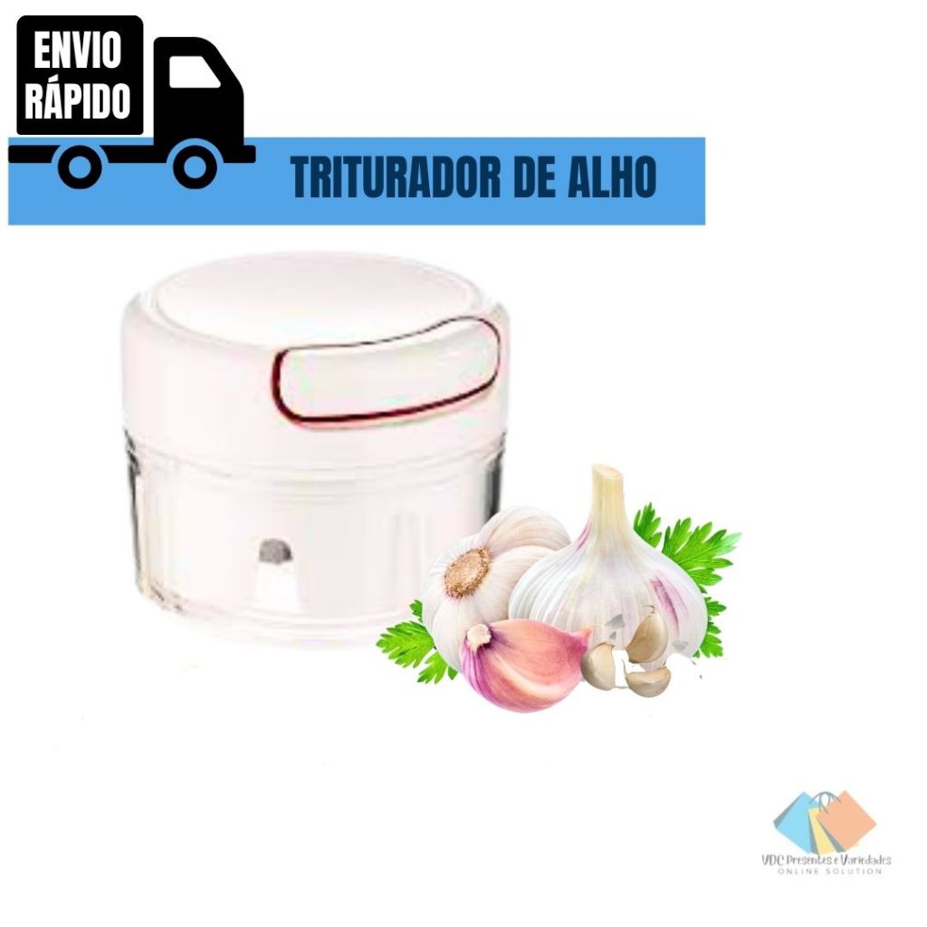 Processador Manual Mini Triturador Moedor Picador De Alimentos Com 2 Lâminas Inox Processamento Rápido De Vários Temperos