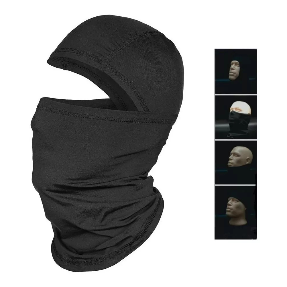 Balaclava Articulada Touca Ninja Moto Térmica Uv Preto