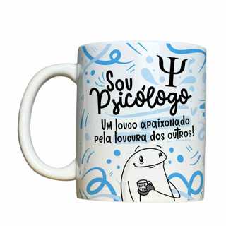 caneca flork sou psicóloga/sou psicólogo/caneca de procelana 325ml