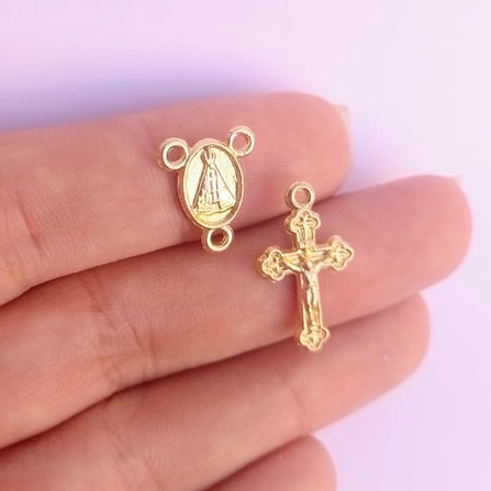 Kit para Dezenas Nossa Senhora Aparecida Dourado - Montagem de Dezenas e lembrancinhas