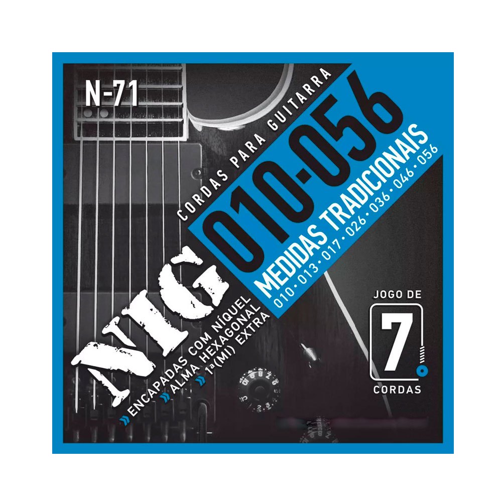 Encordoamento P/ Guitarra NIG N71 7 Cordas 10/56 - EC0070