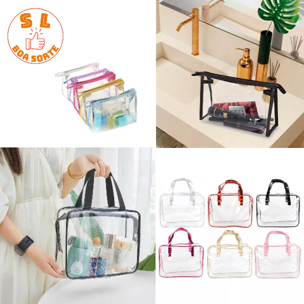 Bolsa Necessaire Washbag Transparente À Prova D’água Cosmético Maquiagem Organizador Necessaire